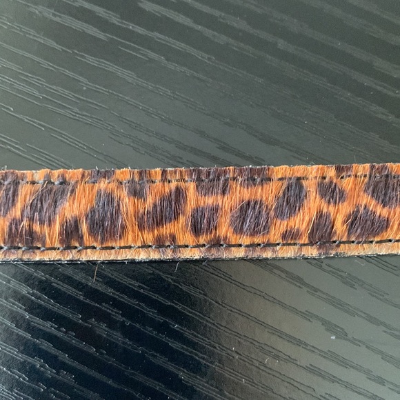 Vintage Streets Ahead cheetah print calf-hair leather belt with silver buckles - Picture 4 of 4